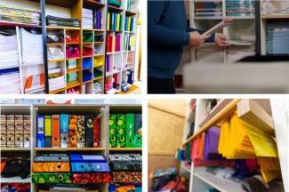 Material im Buntstift-Laden