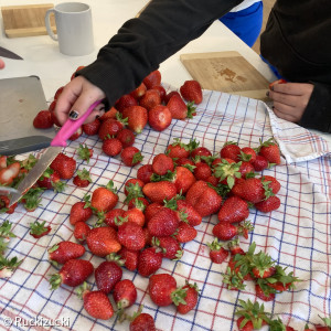 Erdbeeren schneiden
